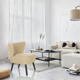 Beige Loungelænestol MANISO med sorte ben i et moderne indrettet rum fra hjh LIVING