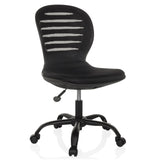 Sort Home Office kontorstol CASLA med netryg og femhjulet fodkryds fra hjh OFFICE – 360-graders visning (skråt forfra 30°)