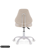 Bagside af Lumikid drejestol til børn i beige med hvidt fodkryds og hjul fra hjh OFFICE (AI-genereret billede)