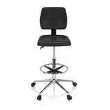 Sort Diskstol TOP WORK 11 I med fodring og femhjulet fodkryds fra hjh OFFICE – 360-graders visning (forfra 0°)