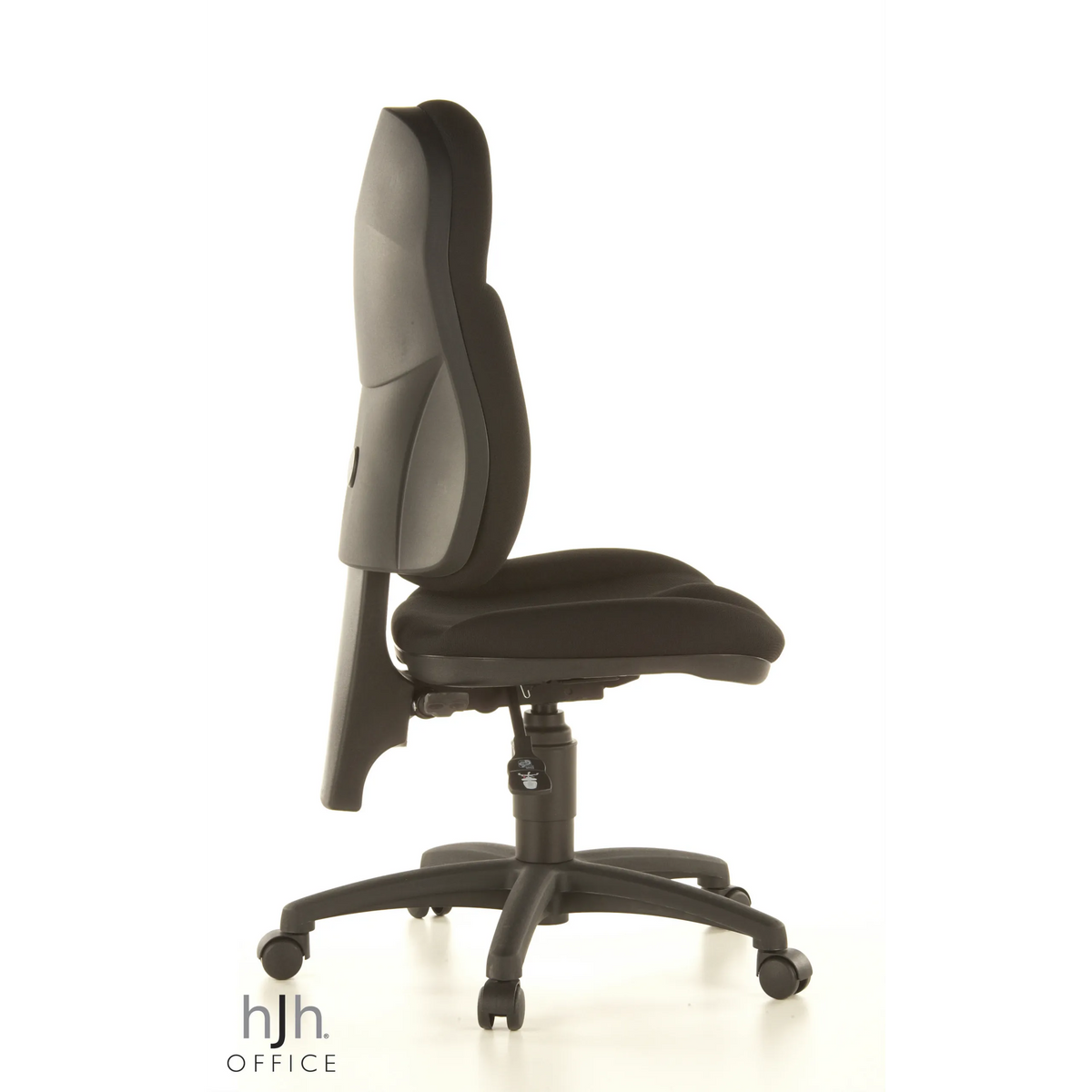 Sort Home Office kontorstol WELLPOINT 10 med stjernefod og fem hjul fra Topstar – 360-graders visning (sideprofil 100°)