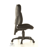 Sort Home Office kontorstol WELLPOINT 10 med stjernefod og fem hjul fra Topstar – 360-graders visning (sideprofil 100°)