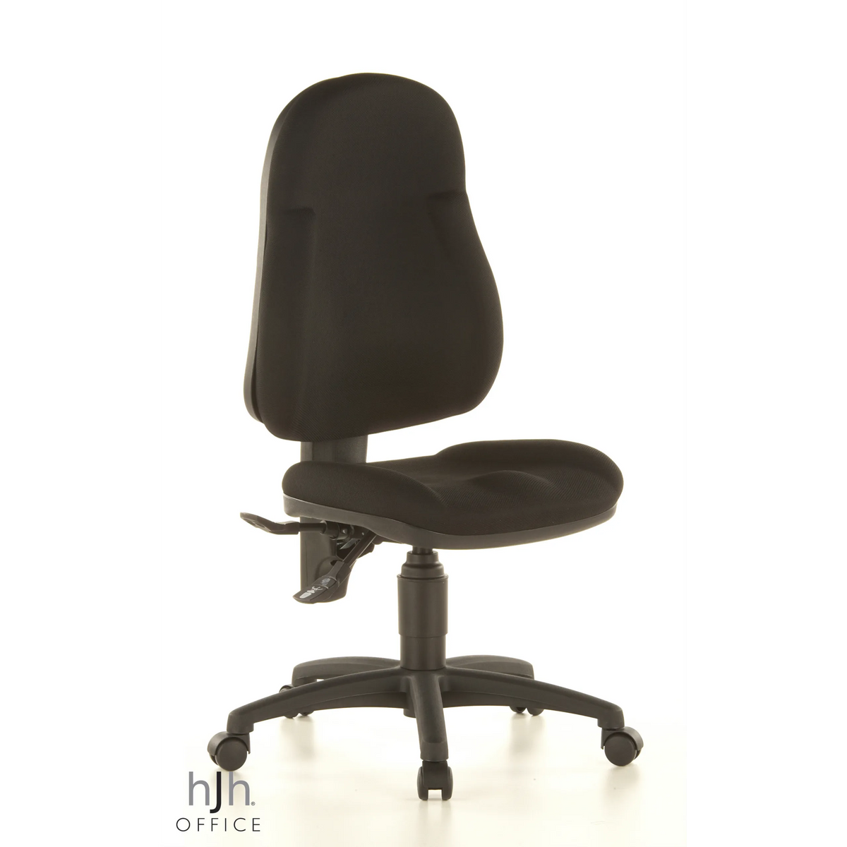 Sort Home Office kontorstol WELLPOINT 10 med stjernefod og fem hjul fra Topstar – 360-graders visning (skråt forfra 40°)