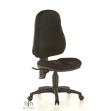 Sort Home Office kontorstol WELLPOINT 10 med stjernefod og fem hjul fra Topstar – 360-graders visning (skråt forfra 40°)