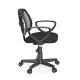 Sort Drejestol til børn KIDDY CD med netryg og femhjulet fodkryds fra hjh OFFICE – 360-graders visning (sideprofil 80°)