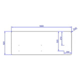 Teknisk tegning af Bordopdeler FLEXMIUT D 160 med 160 x 62 cm fra hjh OFFICE