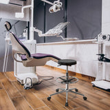 Sort drejeskammel TOP WORK 14 I med fodring og fem hjul fra hjh OFFICE