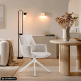 Beige Tavaro spisestuestol med hvid stjernefod fra hjh LIVING (AI-genereret billede)