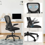 Home Office kontorstol BELIO i sort med netryglæn, justeringsmekanisme og krydsfod med hjul fra hjh OFFICE
