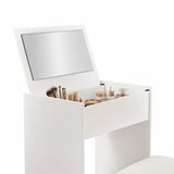 Åbent Glamdesk makeup-spejl i hvid med integreret rum til makeup-udstyr fra hjh LIVING