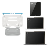 Underlag til bærbar computer LAPTOP STAND i sølv med en bredde på 27 cm til enheder fra 10 til 17 tommer fra hjh OFFICE