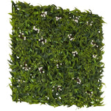 Grøn Plantemåtte MORE GREEN I med bregneblade og små hvide blomster fra hjh OFFICE – 360-graders visning (skråt bagfra 120°)