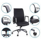 Professionel chefstol ASPERA 10 i sort med forkromet stjernefod og hjul fra hjh OFFICE