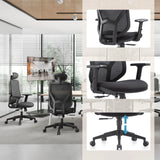 Homeoffice-Bürostuhl BLACORE in Schwarz mit verstellbaren Armlehnen und höhenverstellbarem Fußkreuz von MyBuero