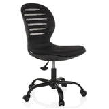 Sort Home Office kontorstol CASLA med netryg og femhjulet fodkryds fra hjh OFFICE – 360-graders visning (skråt forfra 45°)