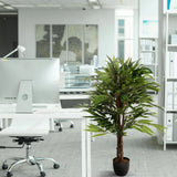 Grøn kunstige plante MANGO i en mørk overpotte på kontoret fra hjh OFFICE
