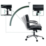 Sort Home Office kontorstol Rovento med armlæn og stjernefod på et tæppe fra hjh OFFICE