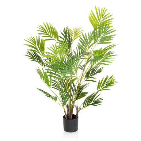 Grøn Kunstige plante ARECA I med vifteformede blade i en sort potte fra hjh OFFICE