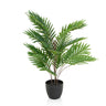 Kunstige plante ARECA med grønne palmeblade i en sort potte fra hjh OFFICE