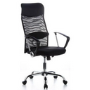 Sort Home Office chefstol ARIA HIGH med netryglæn og armlæn fra hjh OFFICE