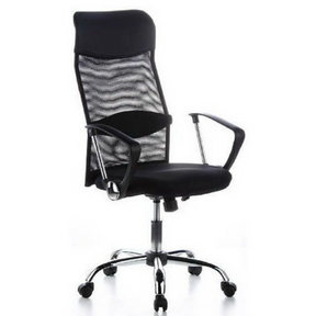 Sort Home Office chefstol ARIA HIGH med netryglæn og armlæn fra hjh OFFICE