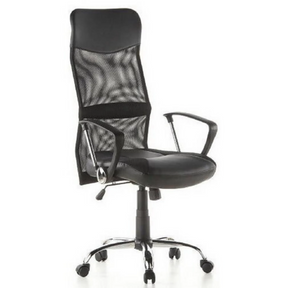 Sort Home Office chefstol ARTON 20 med netryglæn og armlæn fra hjh OFFICE