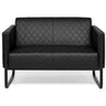 Sort loungesofa ARUBA BLACK som 2-personers sofa med rudestikninger og meder fra hjh OFFICE