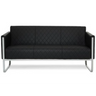 Sort loungesofa ARUBA STEP som tresæder med rudestikninger og sølvfarvet metalstel fra hjh OFFICE
