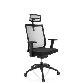 Sort Professionel kontorstol ASPEN PRO med netryglæn og nakkestøtte fra hjh OFFICE