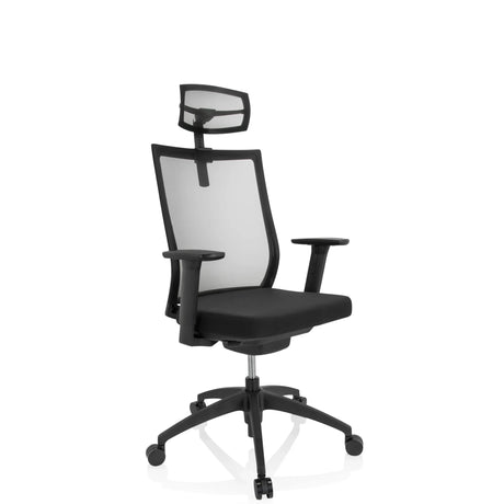 Sort Professionel kontorstol ASPEN PRO med netryglæn og nakkestøtte fra hjh OFFICE