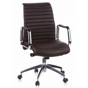 Brauner Profi-Chefsessel ASPERA 10 mit gestepptem Bezug und verchromten Armlehnen von hjh OFFICE