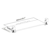Teknisk tegning af Tastaturbakke VM-KB med 680 × 280 mm fra hjh OFFICE