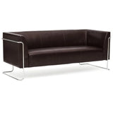 Brun Loungesofa CURACAO som 3-personers sofa med forkromet rørstel fra hjh OFFICE