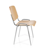 Stol med fire ben XT 600 C H i bøg med stel i krom fra hjh OFFICE – 360-graders visning (sideprofil 80°)