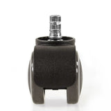 Sorte Stolehjul 5x ROLO No-Noise 11mm/50mm til hårde gulve med metalmonteringsstift fra hjh OFFICE