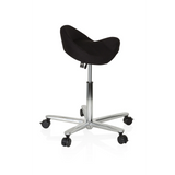 Sort Sadelskammel MOVE-TEC 3D PRO I med et fodkryds med fem hjul fra hjh OFFICE – 360-graders visning (sideprofil 80°)