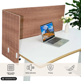 Brun bordopdeler FLEXMIUT ROLL W med L-form på et hvidt skrivebord fra hjh OFFICE