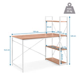 Måltegning af skrivebordet Easy Up3 med 120 × 60 cm og en samlet højde på 120 cm fra hjh LIVING