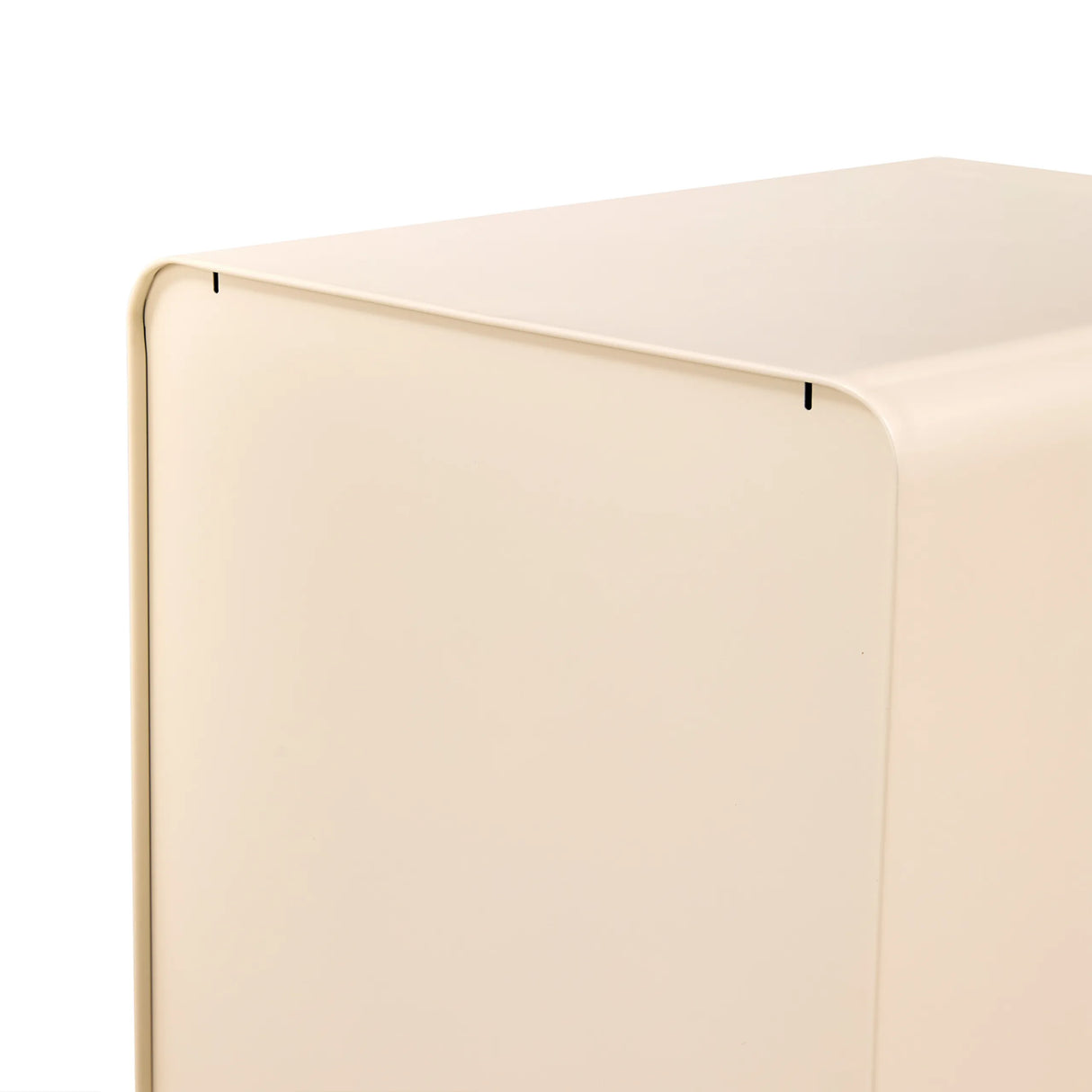 Øverste baghjørne af den beige lakerede metal rullecontainer COLOR PLUS I fra hjh OFFICE
