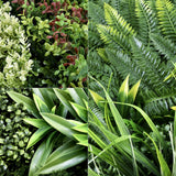 Forskellige bladstrukturer på den grønne Plantemåtte LEAFLUXE 3D fra hjh LIVING