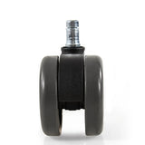 Dobbeltstolehjul 5x ROLO FREE 11mm/65mm i sort til hårde gulve med metalstift fra hjh OFFICE