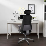 Bagside af Professionel kontorstol PRO-TEC 400 i sort med nakkestøtte og armlæn fra hjh OFFICE