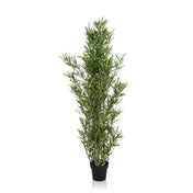 Grøn Kunstige plante BAMBUS med smalle blade i en sort plantepotte fra hjh OFFICE