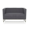 Mørkegrå loungesofa BARBADOS som topersoners sofa med metalstel fra hjh OFFICE