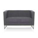 Mørkegrå loungesofa BARBADOS som topersoners sofa med metalstel fra hjh OFFICE