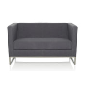 Mørkegrå loungesofa BARBADOS som topersoners sofa med metalstel fra hjh OFFICE