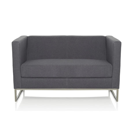 Mørkegrå loungesofa BARBADOS som topersoners sofa med metalstel fra hjh OFFICE