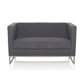 Mørkegrå loungesofa BARBADOS som topersoners sofa med metalstel fra hjh OFFICE