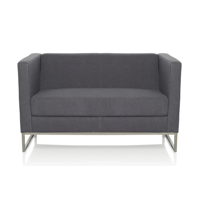 Mørkegrå loungesofa BARBADOS som topersoners sofa med metalstel fra hjh OFFICE