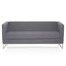 Mørkegrå loungesofa BARBADOS som 3-personers sofa med slankt metalstel fra hjh OFFICE